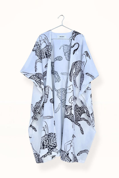 Special Pre-Order |  CAFTAN - MYTHOLOGY PRINT | BLACK & WHITE