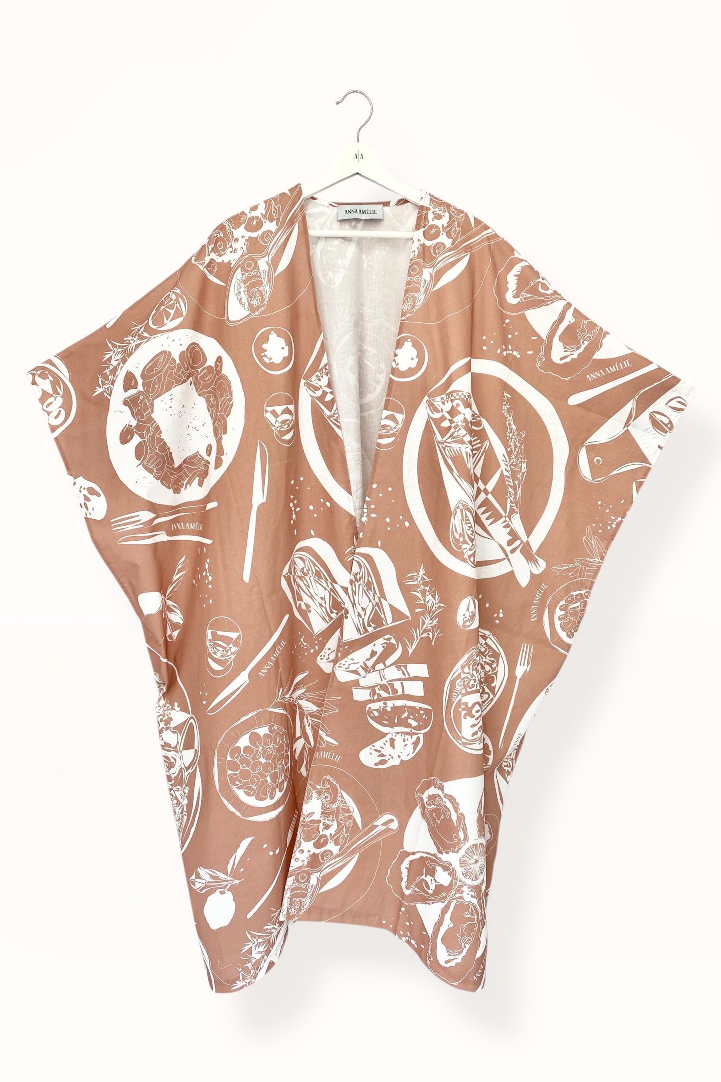 Special Pre-Order |  CAFTAN - TAVERN PRINT |  NUDE & WHITE