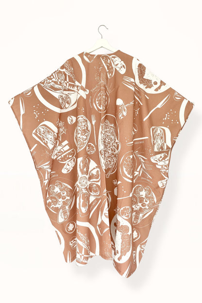 Special Pre-Order |  CAFTAN - TAVERN PRINT |  NUDE & WHITE