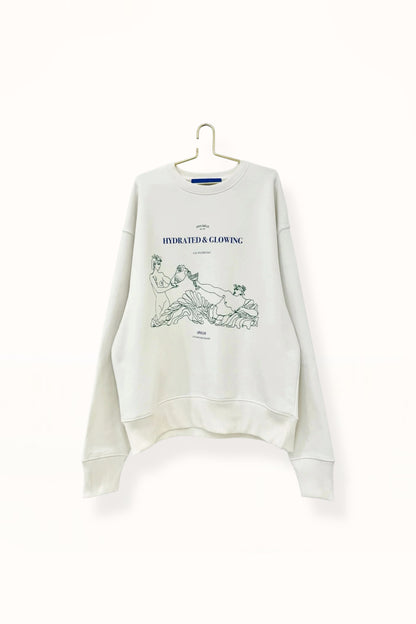 “HYDRATED & GLOWING” SWEATER | WHITE