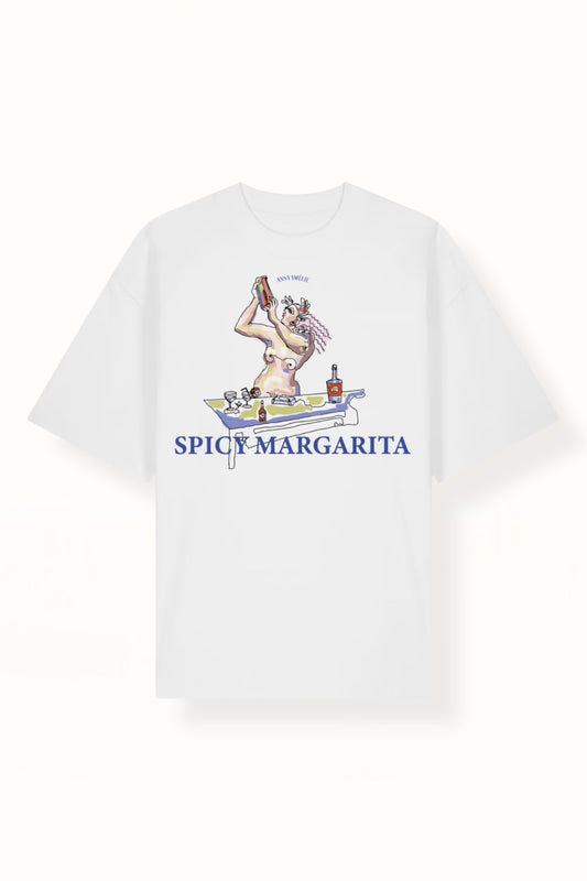 “SPICY MARGARITA” OVERSIZED T-SHIRT | CRISP WHITE