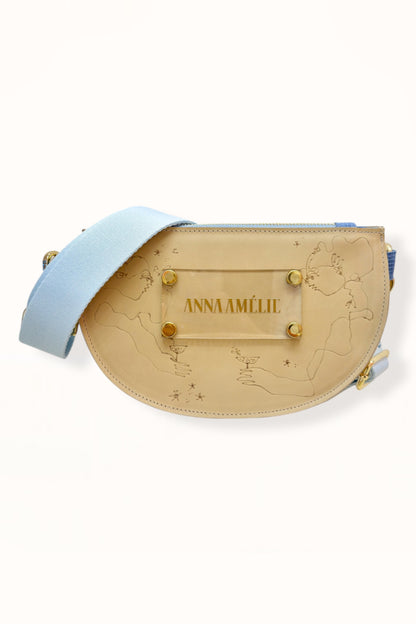SOPHIE BELTBAG - BEIGE w. UNIQUE DRAWING | BLUE STRAP