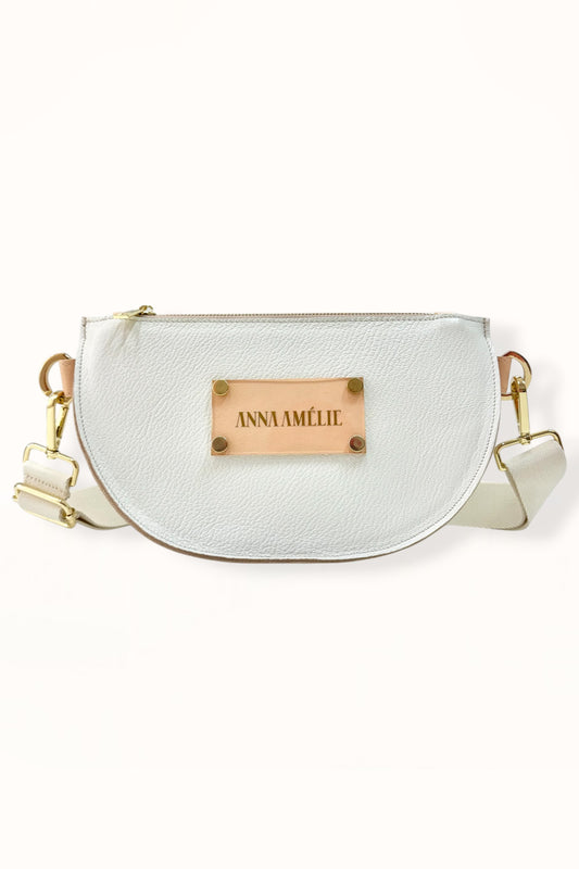 SOPHIE “L” BELTBAG  -  OFF WHITE & PEACH