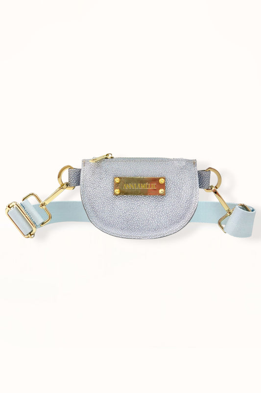 SOPHIE MINI BELTBAG  | BLUE WATERDROP TEXTURED LEATHER