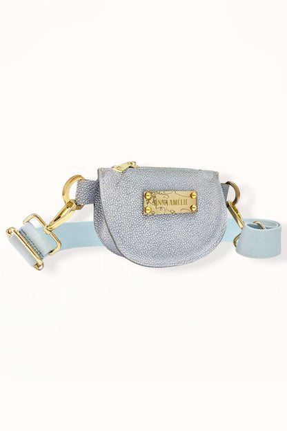 SOPHIE MINI BELTBAG  | BLUE WATERDROP TEXTURED LEATHER