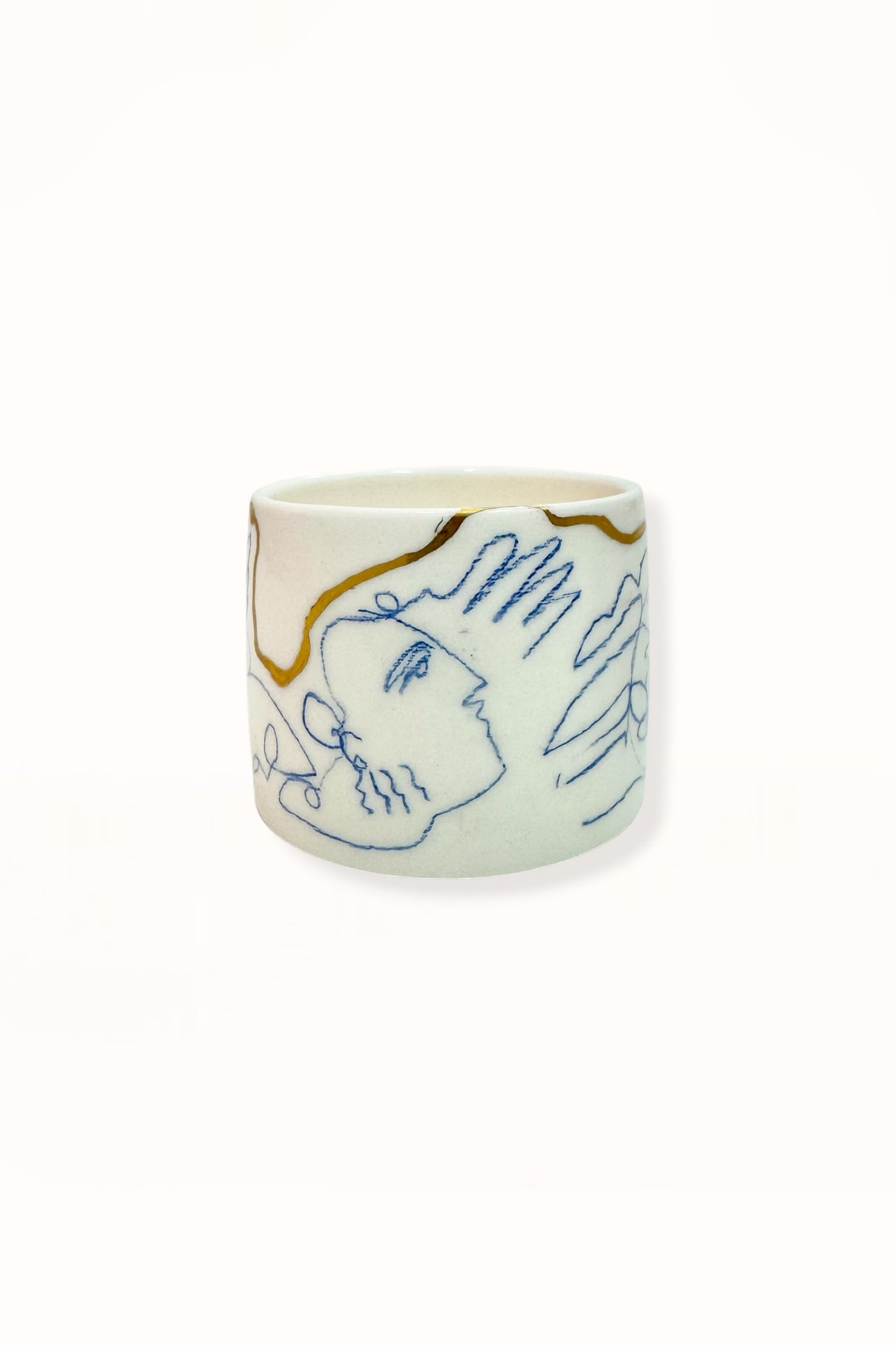 CERAMIC CAPPUCCINO CUP | BLUE & GOLD -  No. 5