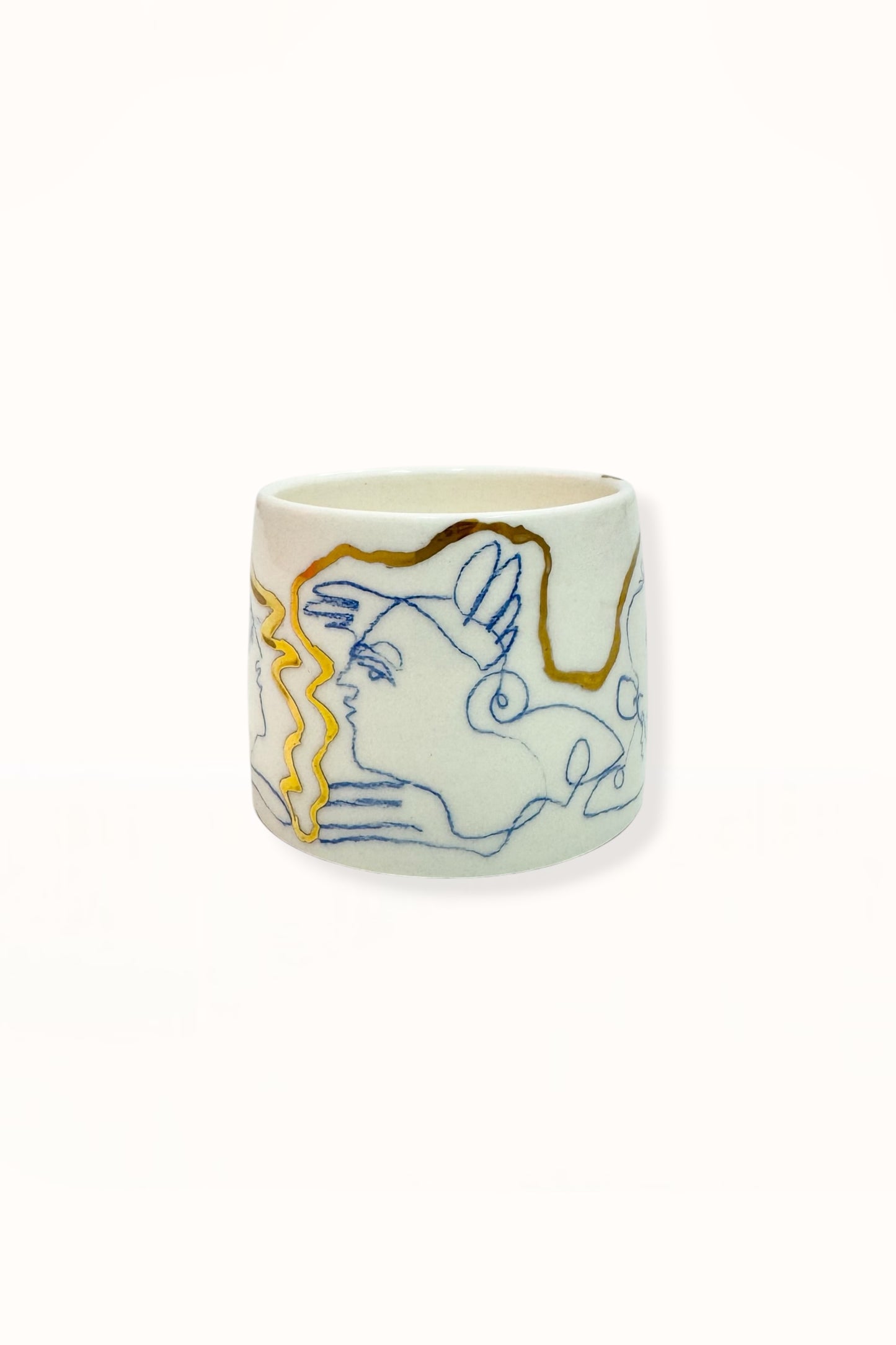 CERAMIC CAPPUCCINO CUP | BLUE & GOLD -  No. 5