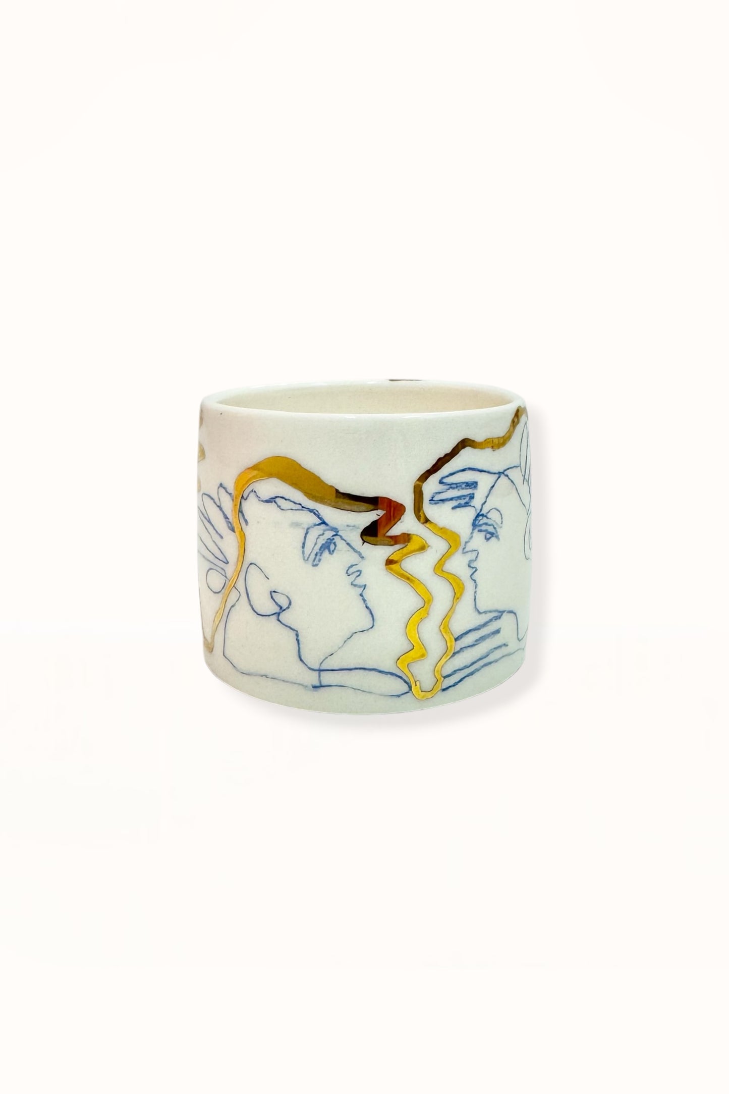 CERAMIC CAPPUCCINO CUP | BLUE & GOLD -  No. 5