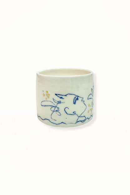CERAMIC CAPPUCCINO CUP | BLUE & GOLD -  No. 4