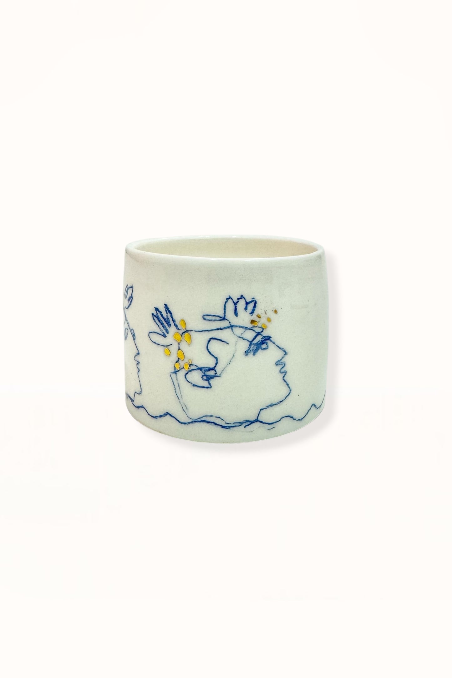 CERAMIC CAPPUCCINO CUP | BLUE & GOLD -  No. 4