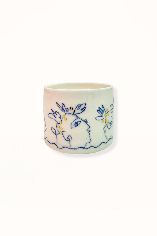 CERAMIC CAPPUCCINO CUP | BLUE & GOLD -  No. 4