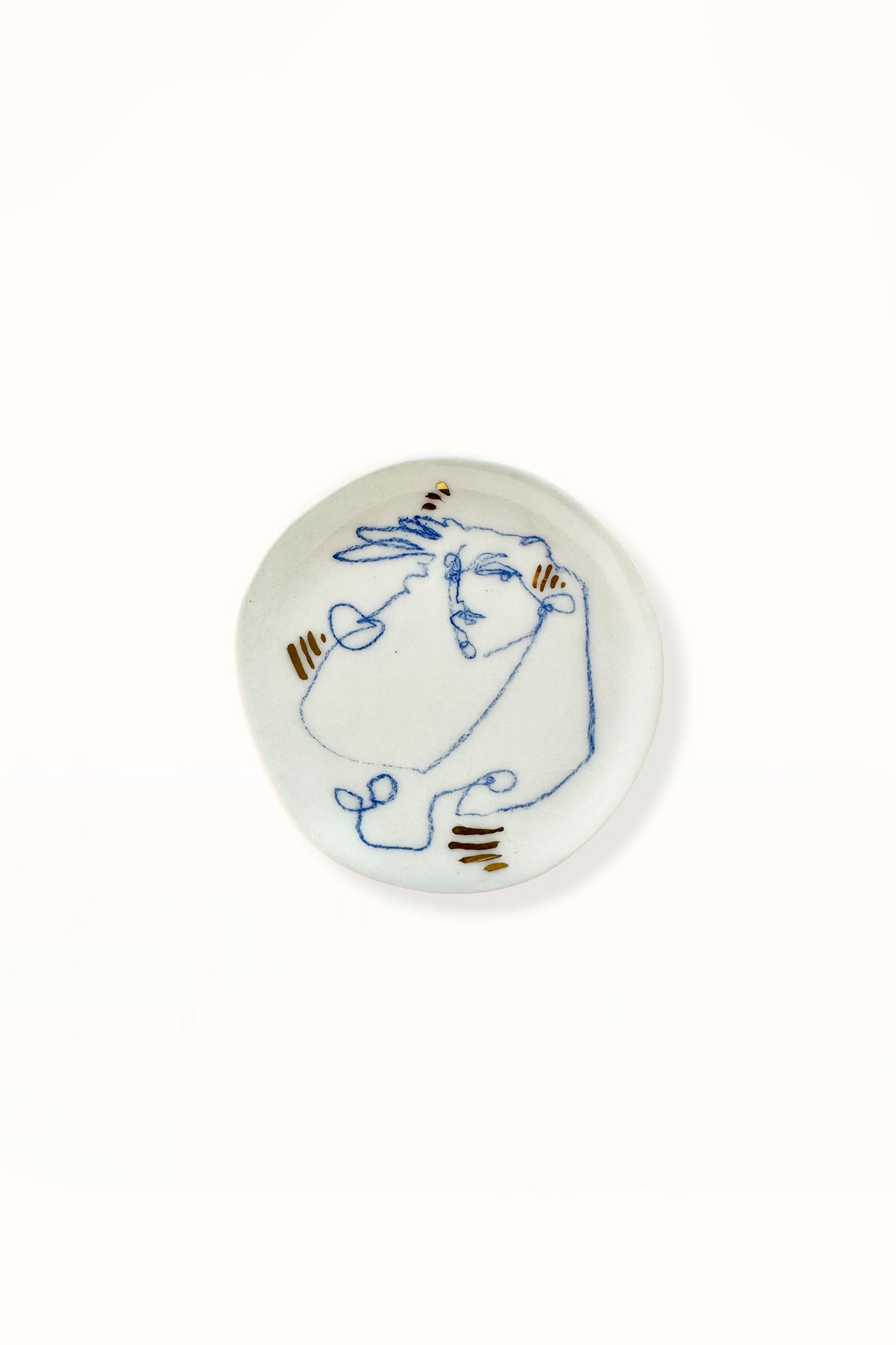 SMALL CERAMIC PLATE | BLUE & GOLD -  No. 1