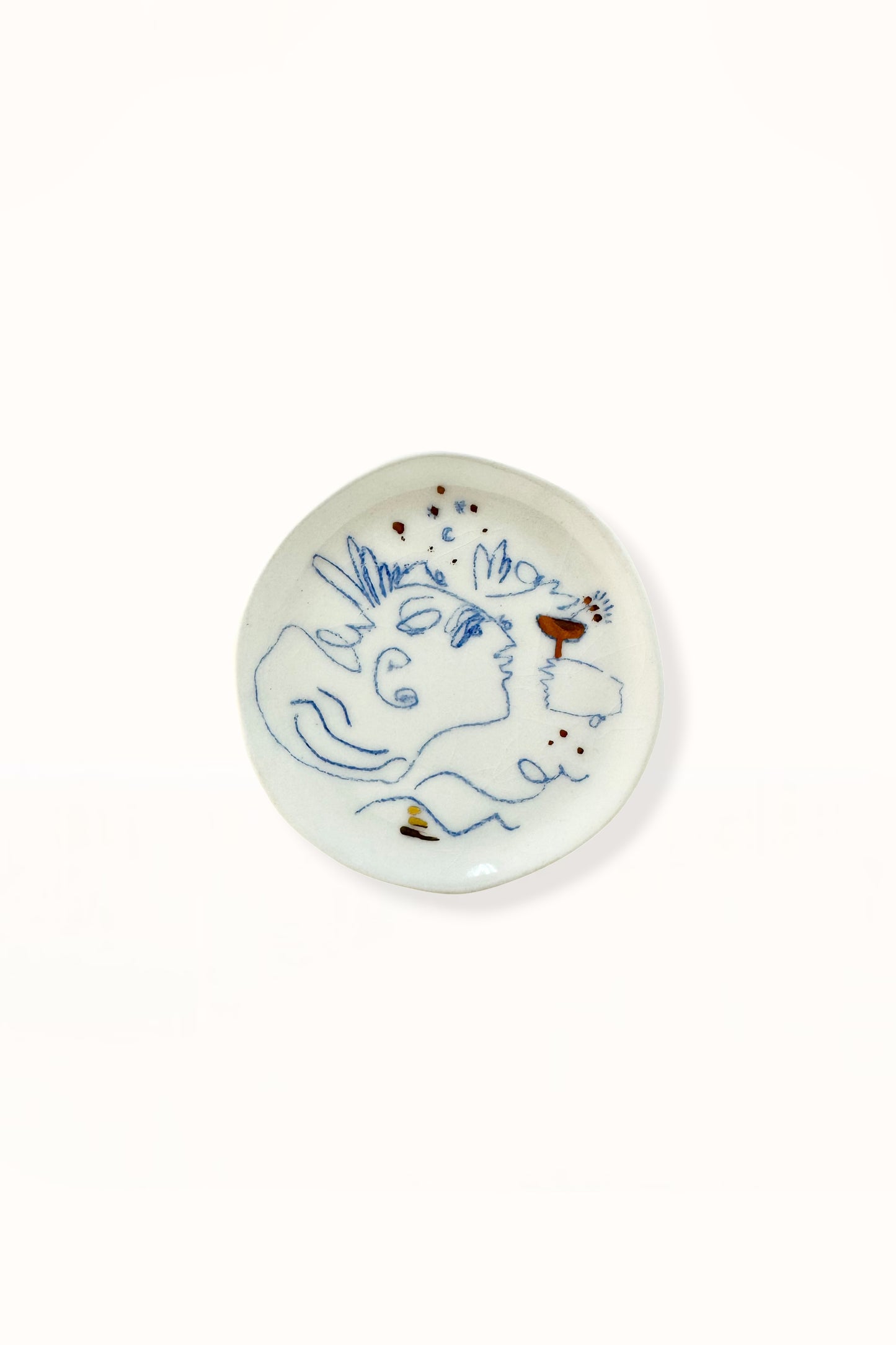 SMALL CERAMIC PLATE | BLUE & GOLD -  No. 3