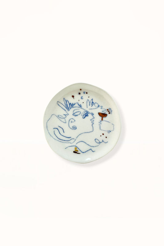SMALL CERAMIC PLATE | BLUE & GOLD -  No. 3