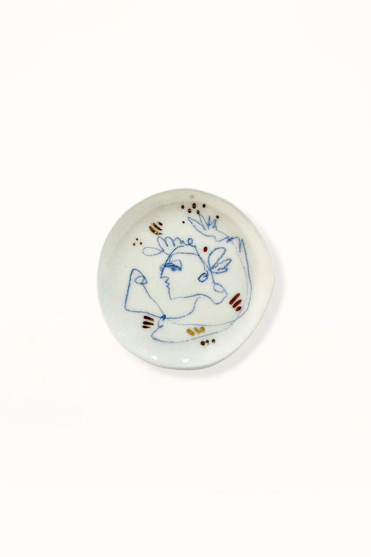 SMALL CERAMIC PLATE | BLUE & GOLD -  No. 2