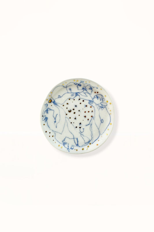 SMALL CERAMIC PLATE | BLUE & GOLD -  No. 4