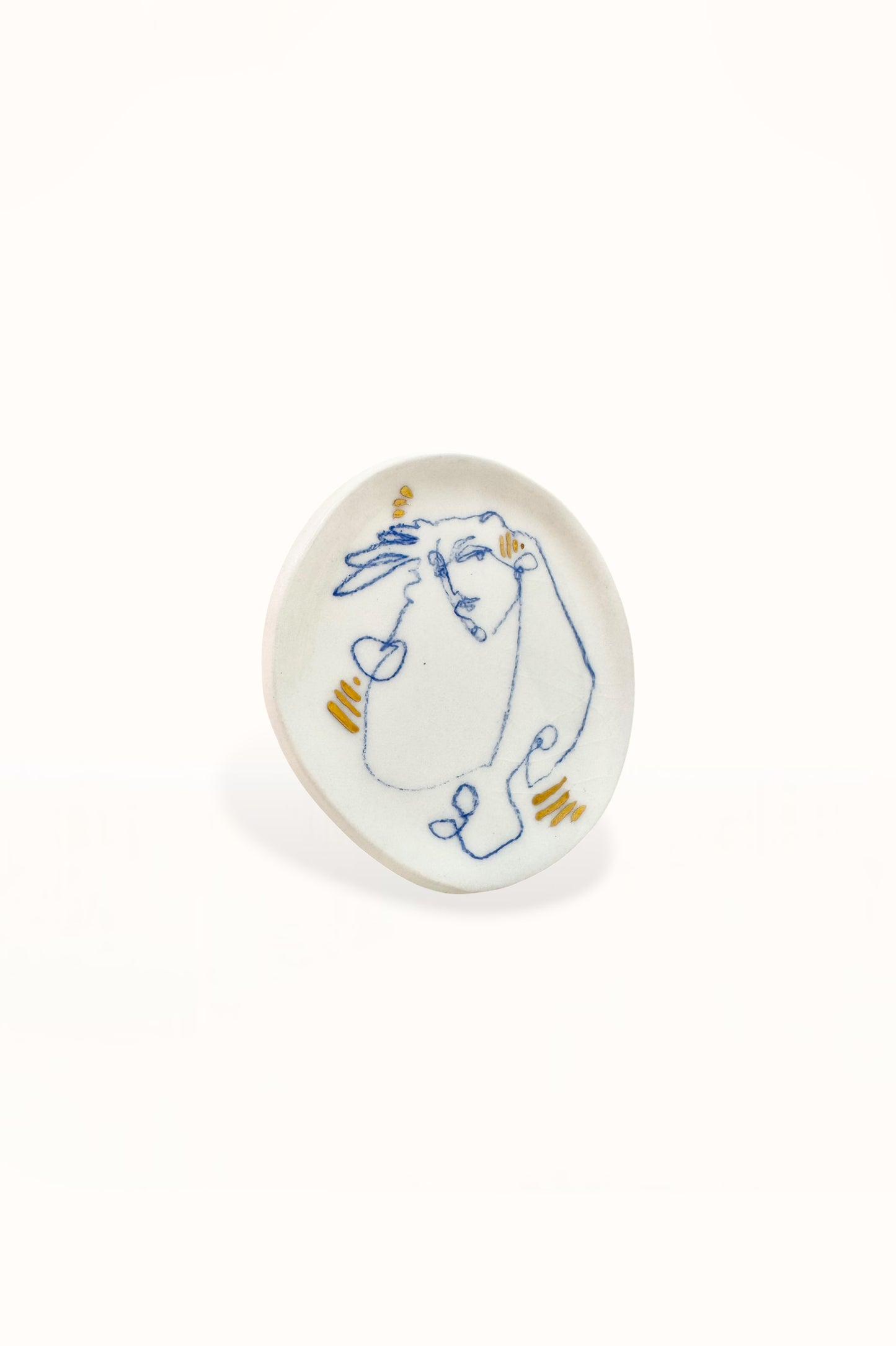 SMALL CERAMIC PLATE | BLUE & GOLD -  No. 1