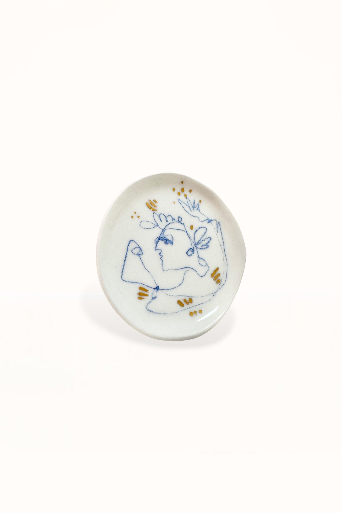 SMALL CERAMIC PLATE | BLUE & GOLD -  No. 2