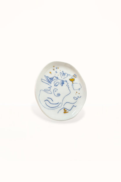 SMALL CERAMIC PLATE | BLUE & GOLD -  No. 3