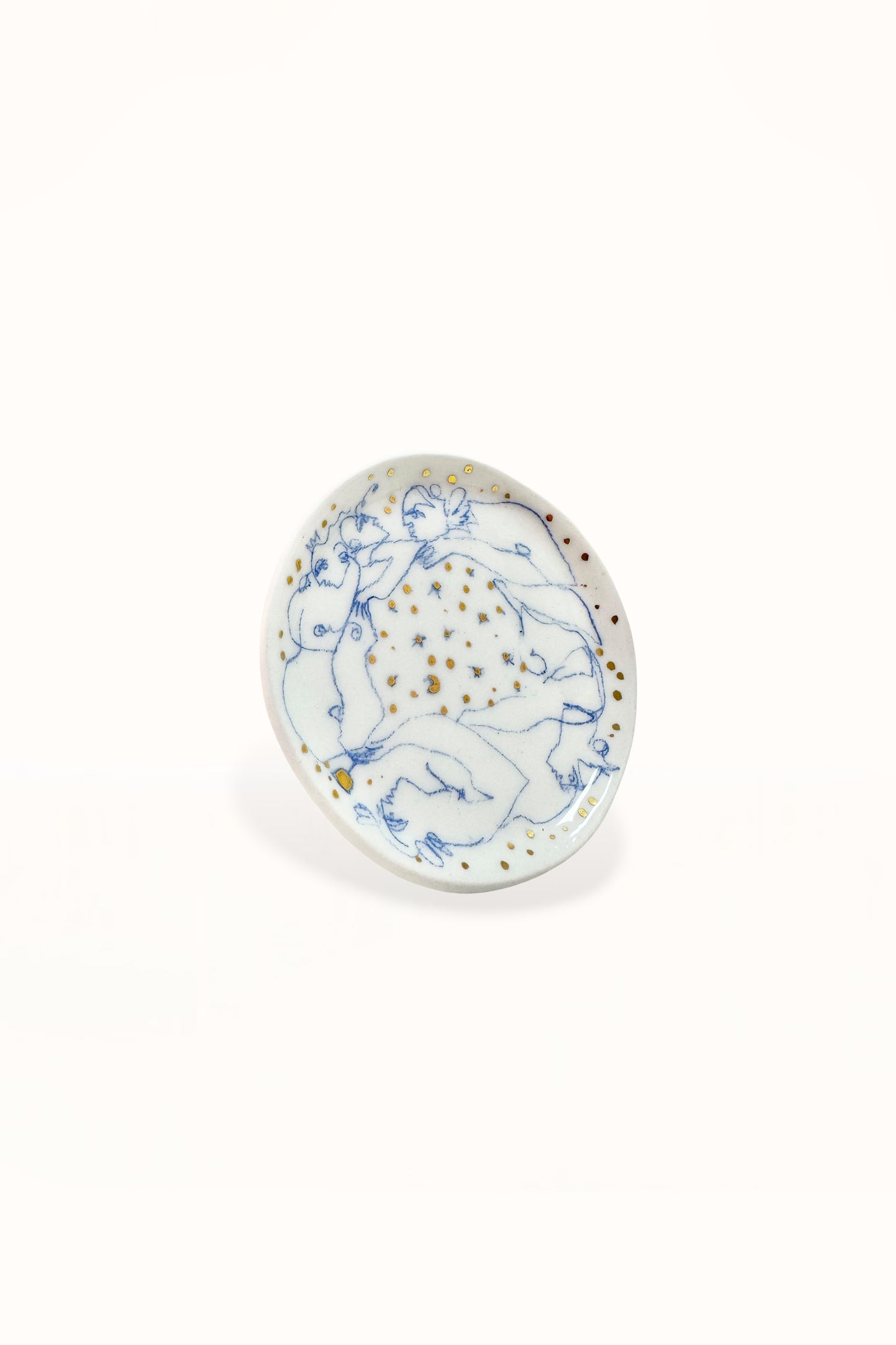 SMALL CERAMIC PLATE | BLUE & GOLD -  No. 4