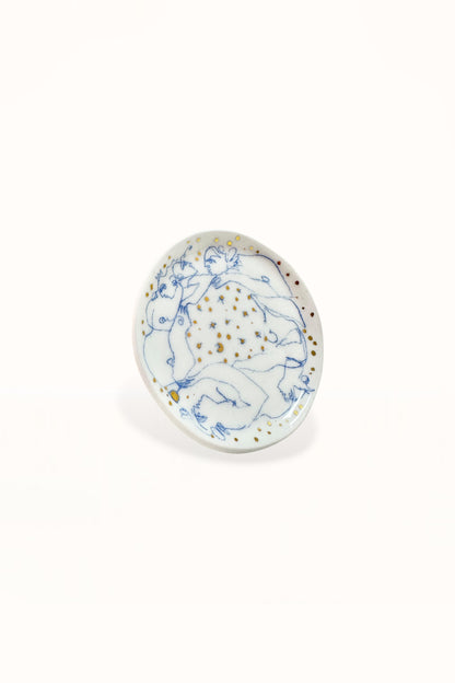 SMALL CERAMIC PLATE | BLUE & GOLD -  No. 4