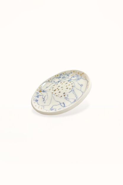 SMALL CERAMIC PLATE | BLUE & GOLD -  No. 4