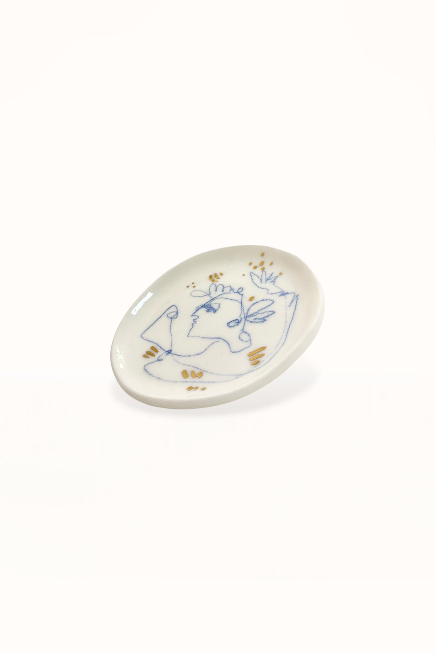 SMALL CERAMIC PLATE | BLUE & GOLD -  No. 2