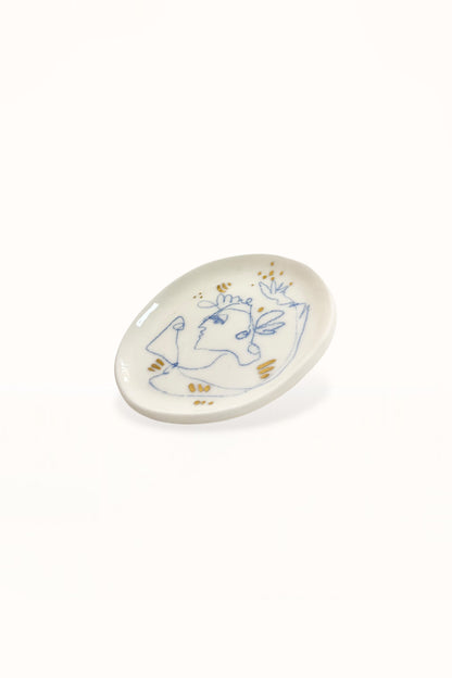 SMALL CERAMIC PLATE | BLUE & GOLD -  No. 2
