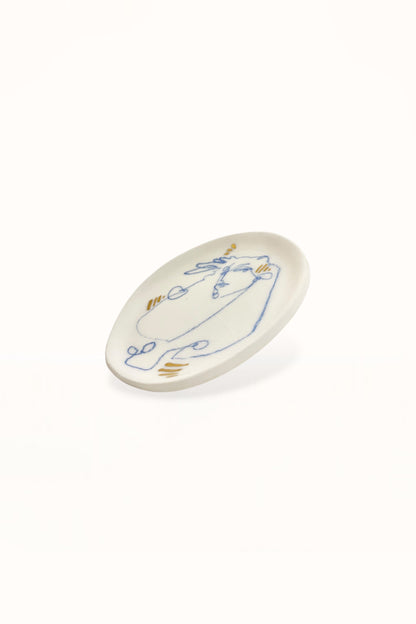 SMALL CERAMIC PLATE | BLUE & GOLD -  No. 1