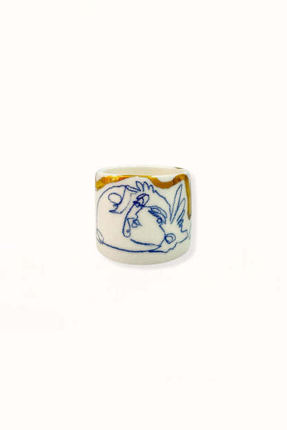 CERAMIC ESPRESSO CUP | BLUE & GOLD -  No. 2
