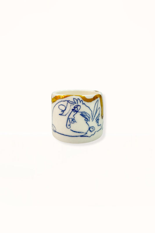 CERAMIC ESPRESSO CUP | BLUE & GOLD -  No. 2