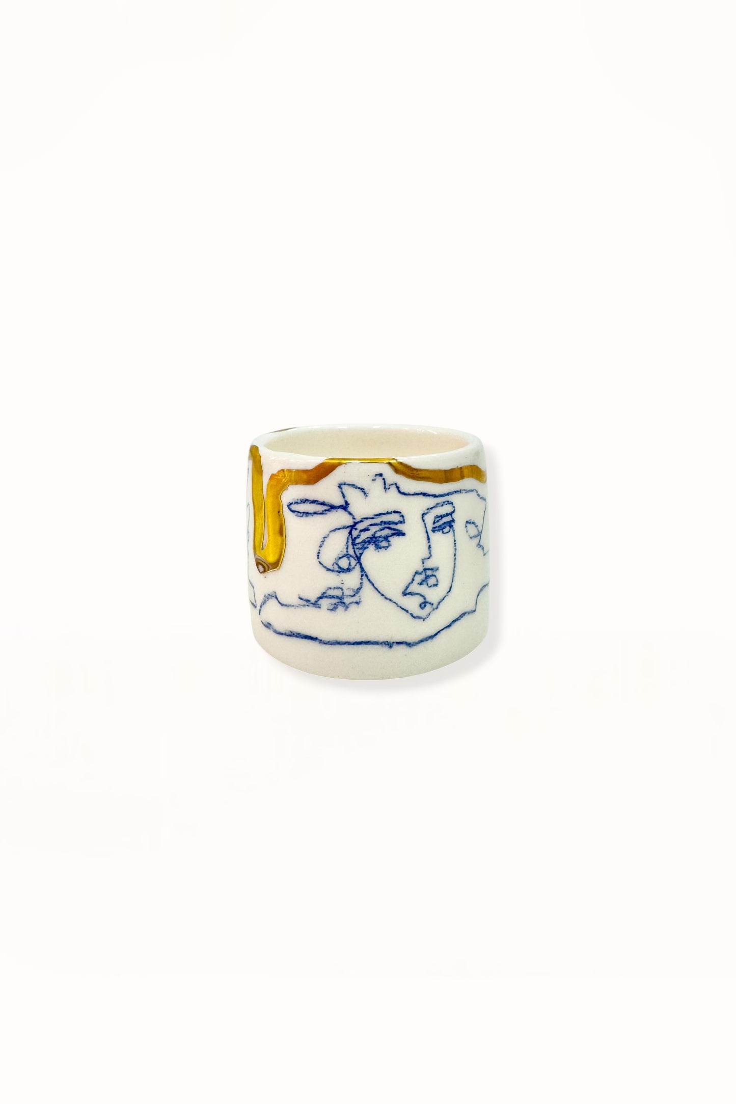 CERAMIC ESPRESSO CUP | BLUE & GOLD -  No. 2