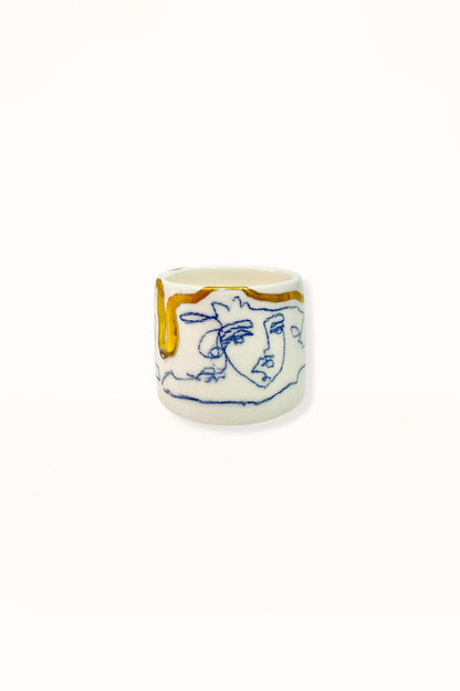 CERAMIC ESPRESSO CUP | BLUE & GOLD -  No. 2