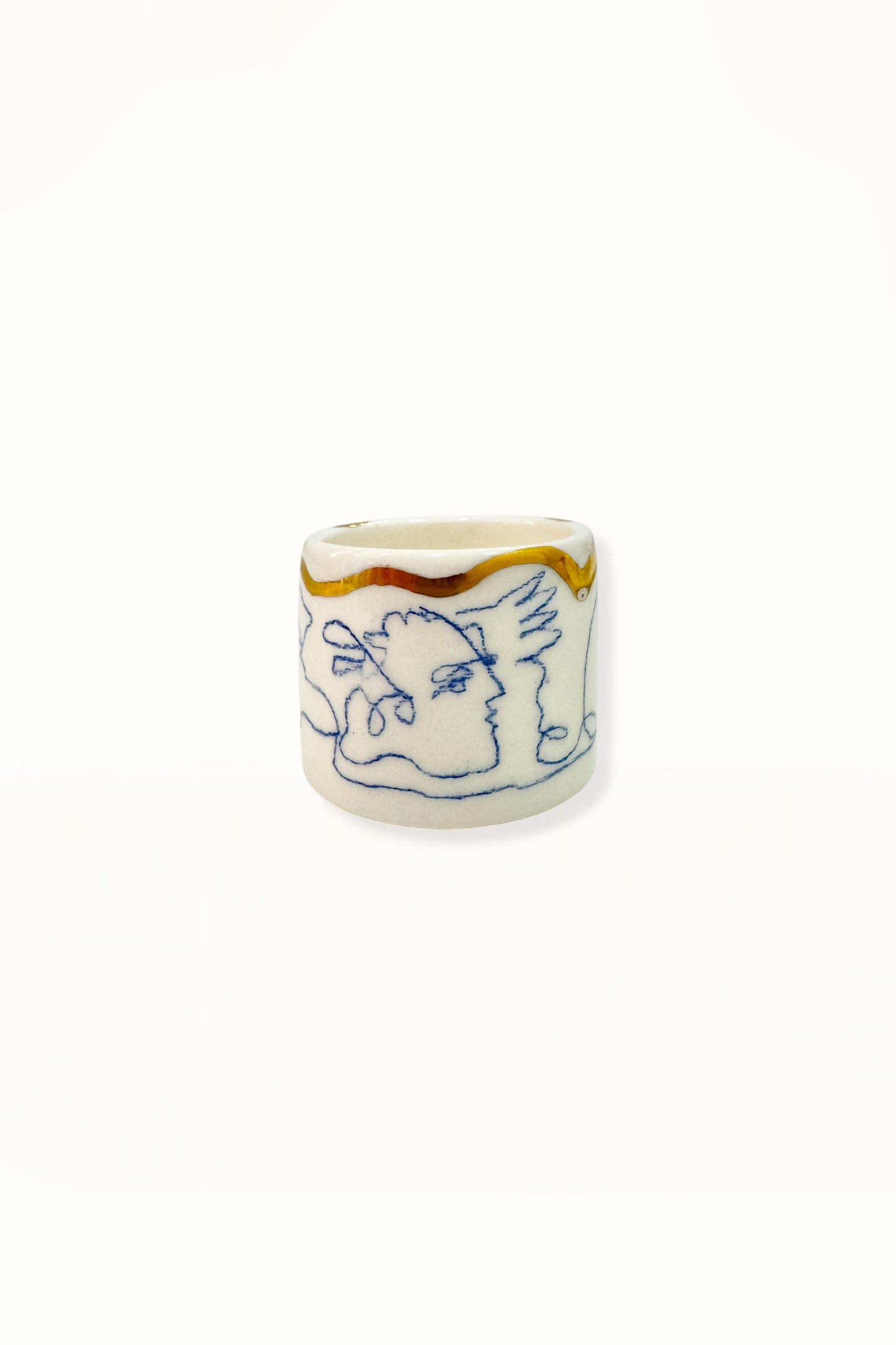 CERAMIC ESPRESSO CUP | BLUE & GOLD -  No. 2