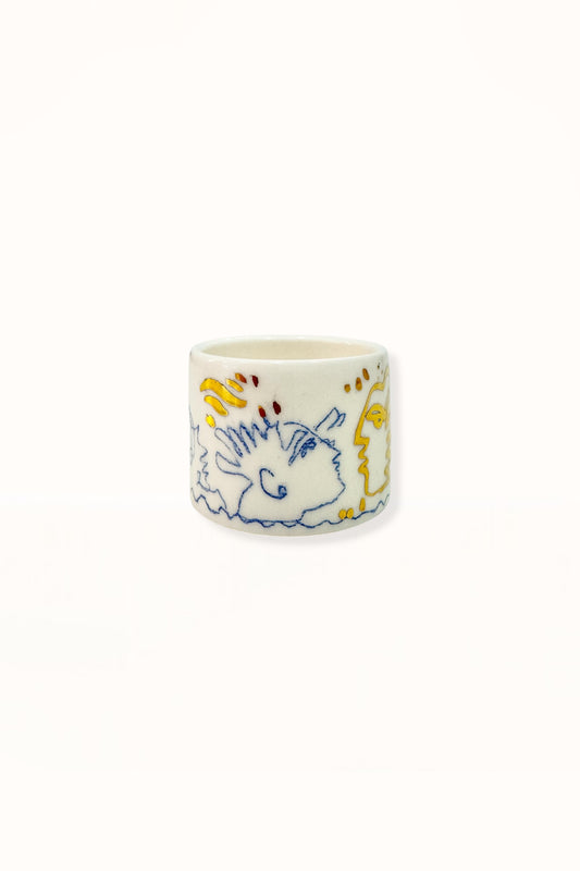 CERAMIC ESPRESSO CUP | BLUE & GOLD -  No. 3