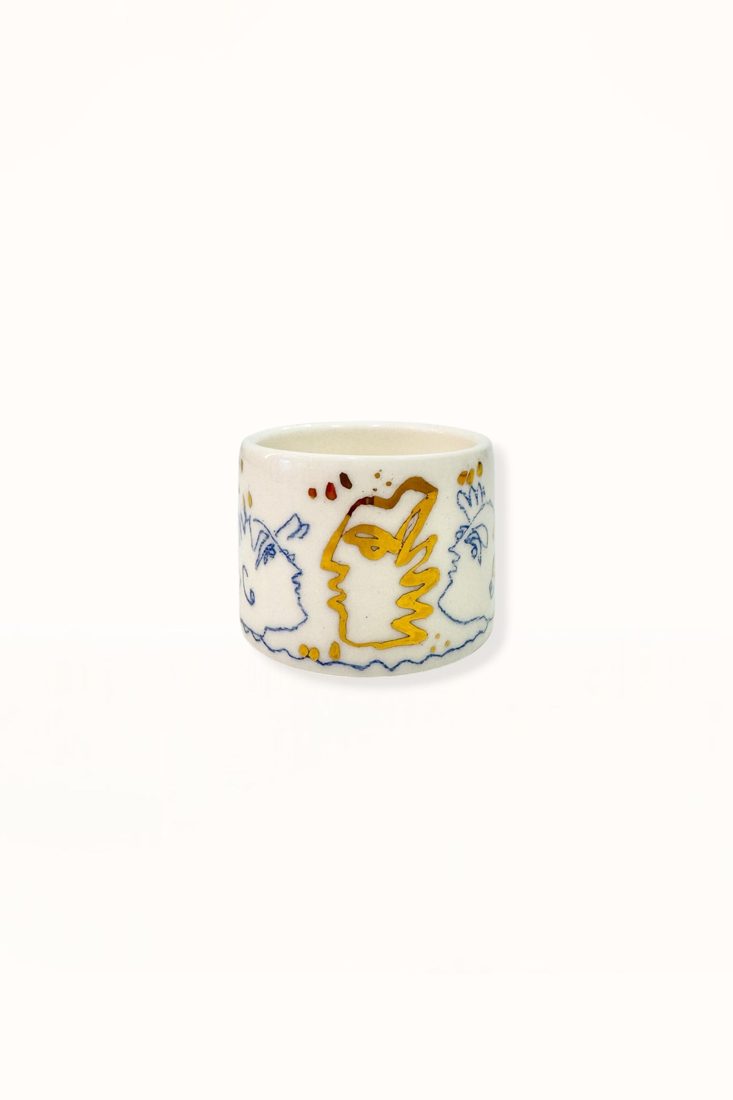 CERAMIC ESPRESSO CUP | BLUE & GOLD -  No. 3
