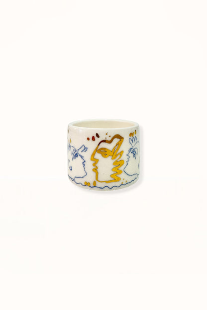 CERAMIC ESPRESSO CUP | BLUE & GOLD -  No. 3