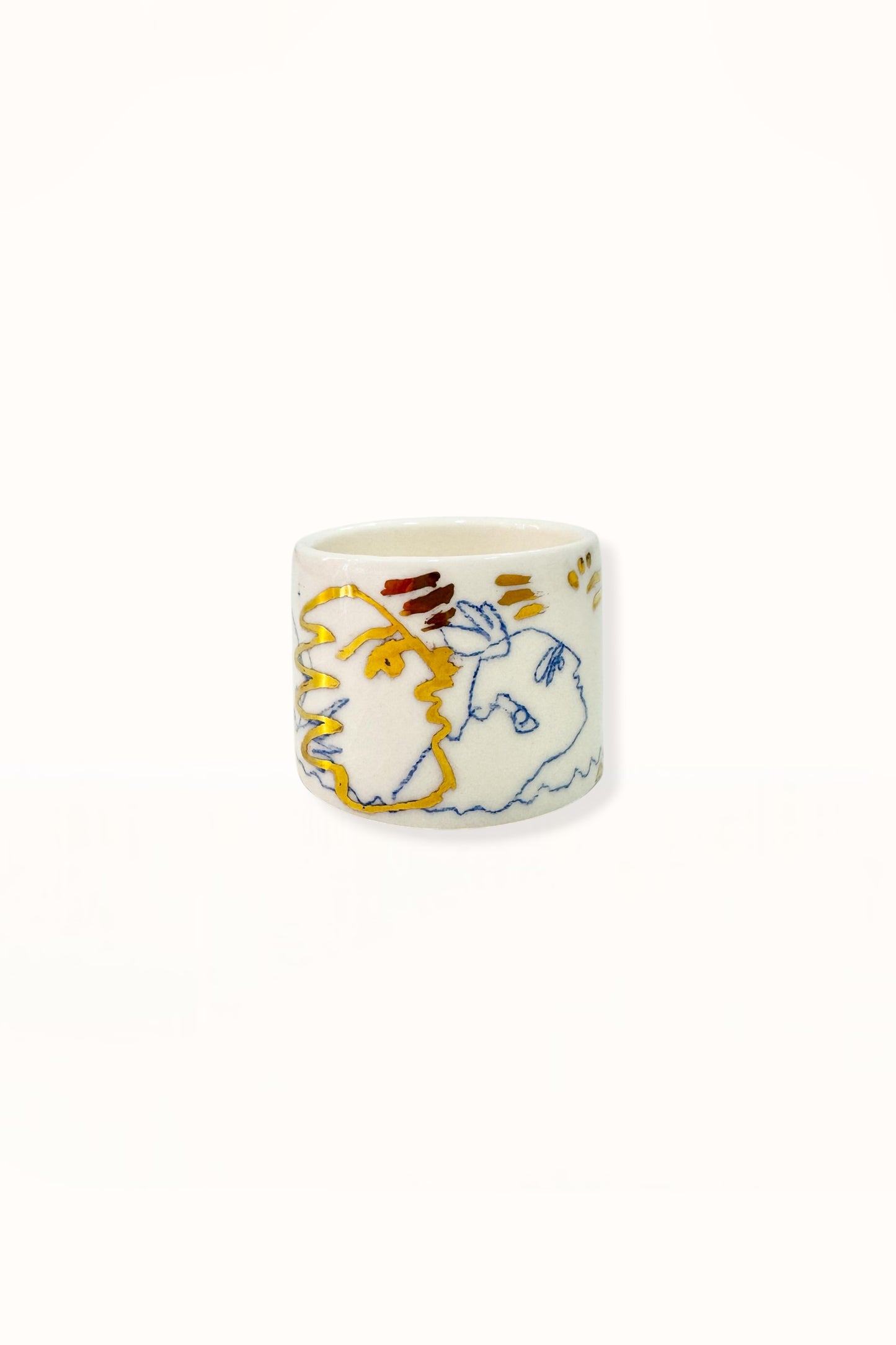 CERAMIC ESPRESSO CUP | BLUE & GOLD -  No. 3