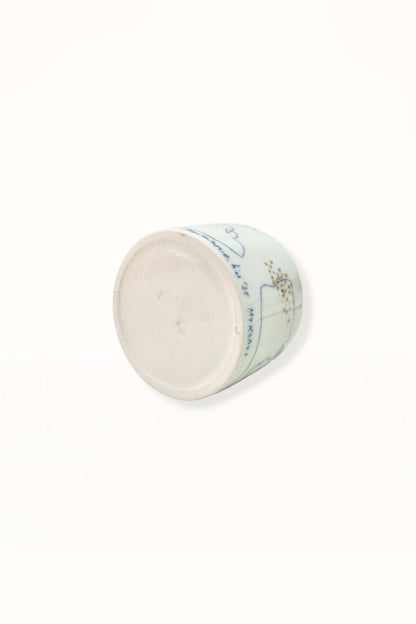 CERAMIC CAPPUCCINO CUP | BLUE & GOLD -  No. 6