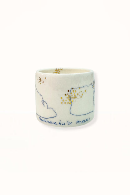 CERAMIC CAPPUCCINO CUP | BLUE & GOLD -  No. 6