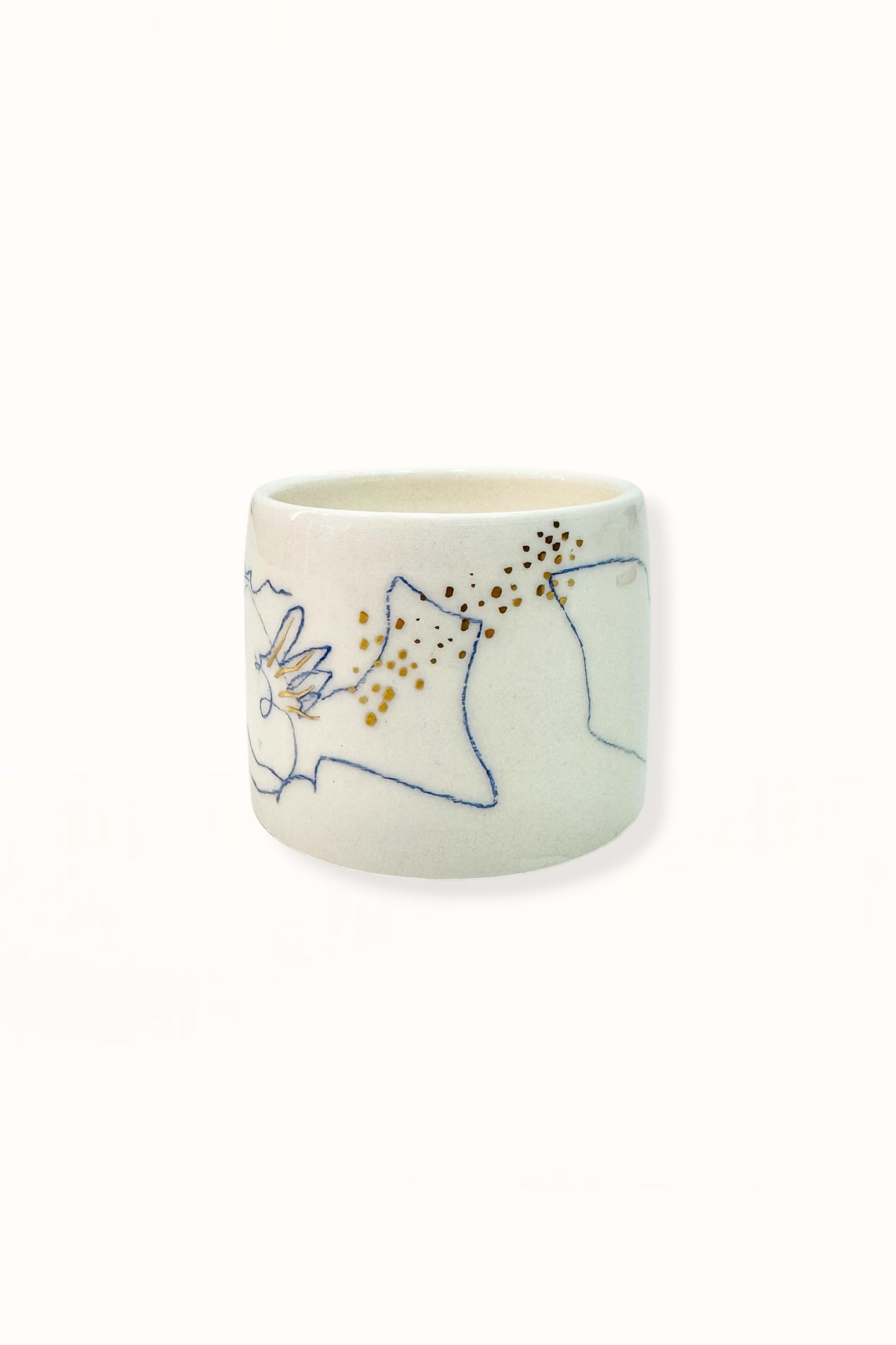 CERAMIC CAPPUCCINO CUP | BLUE & GOLD -  No. 6