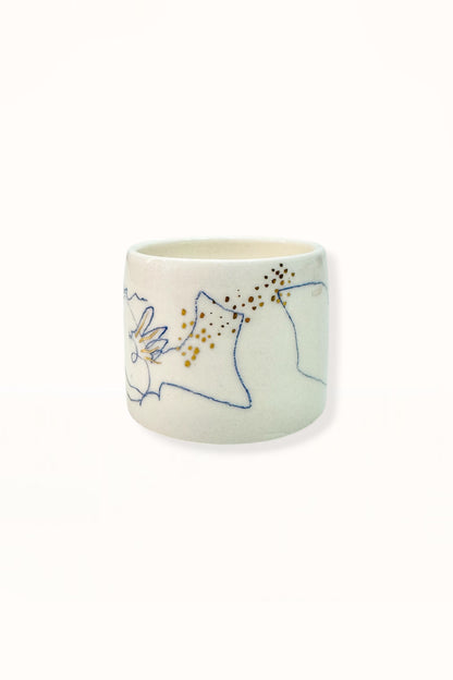 CERAMIC CAPPUCCINO CUP | BLUE & GOLD -  No. 6