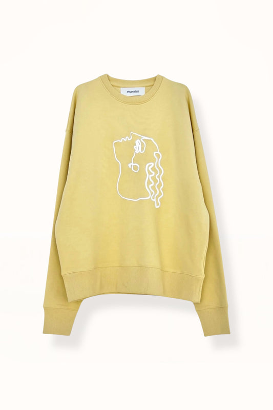 CHRYSOS SWEATER - WHITE EMBROIDERED | BUTTER YELLOW