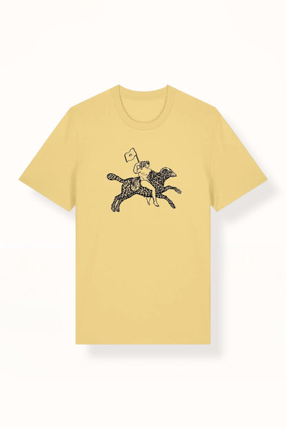 SYROS T-SHIRT - MYTHOLOGY PRINT | BUTTER YELLOW