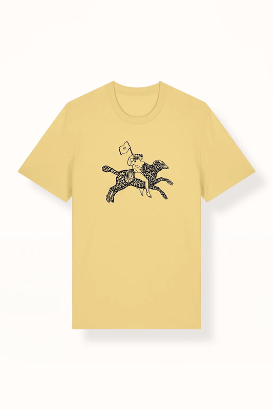 SYROS T-SHIRT - MYTHOLOGY PRINT | BUTTER YELLOW