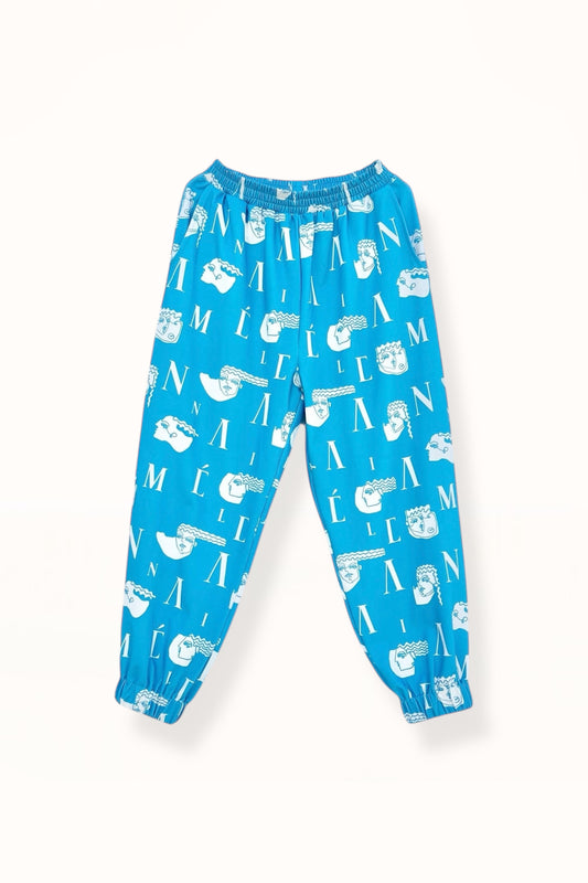 ATHENS JOGGER - LOGO HEADS PRINT | LIGHT BLUE