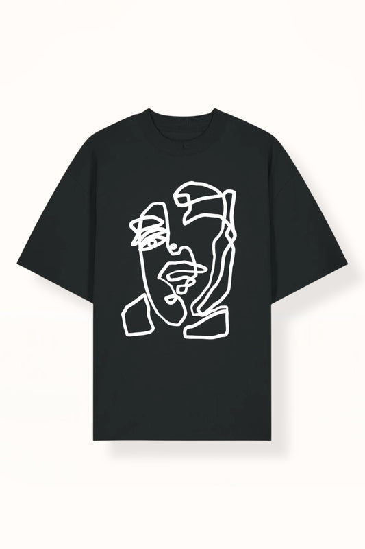 “LINES” OVERSIZED T-SHIRT | BLACK