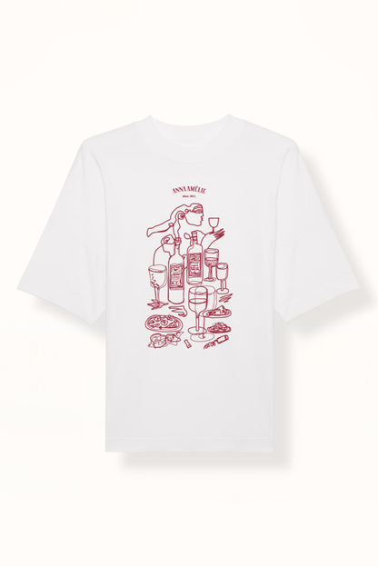 “RED WINE” OVERSIZED T-SHIRT | WHITE
