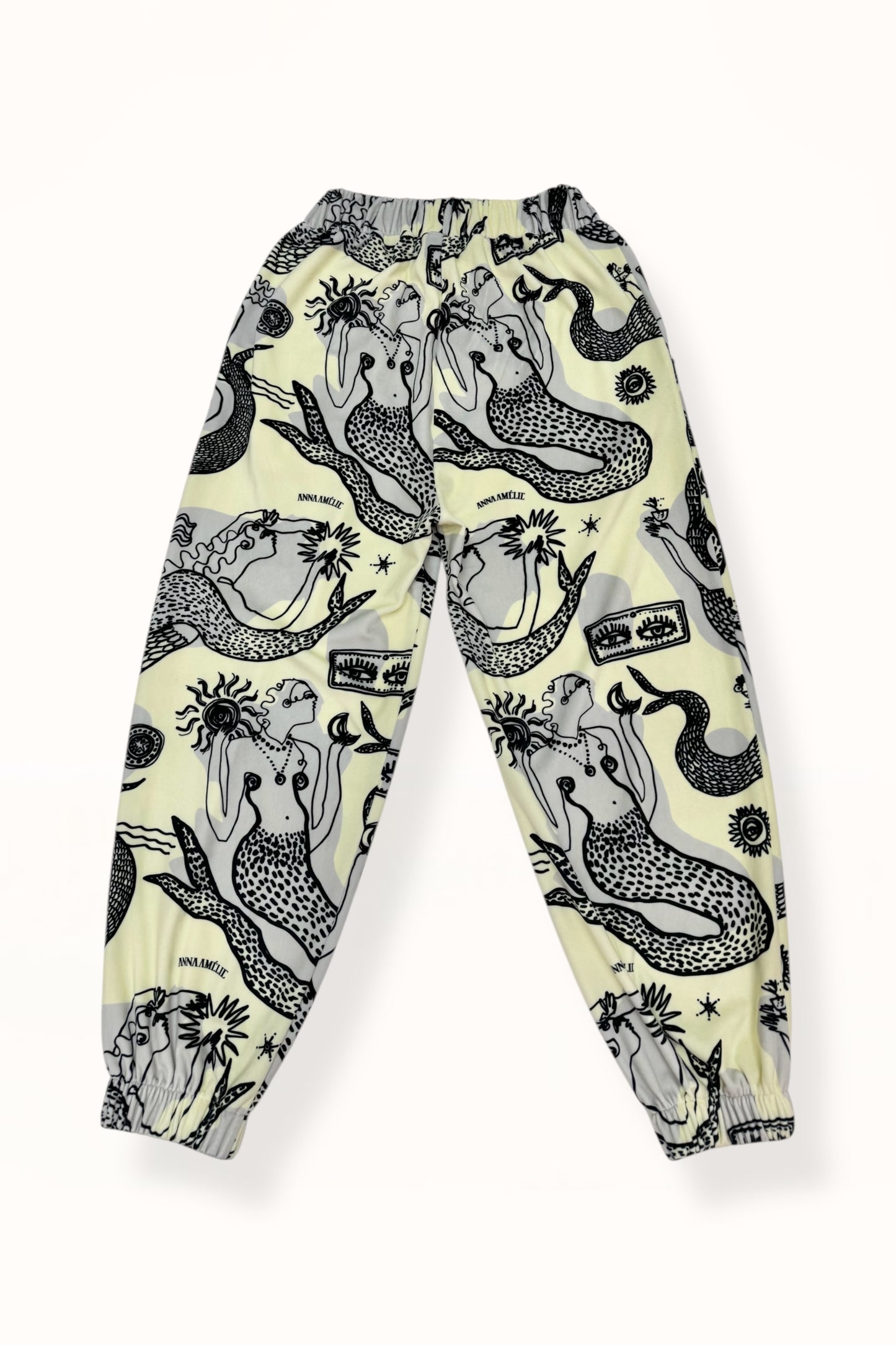 VELVET JOGGER PANTS - "MERMAID PRINT"  | LEMON BUTTER & GREY