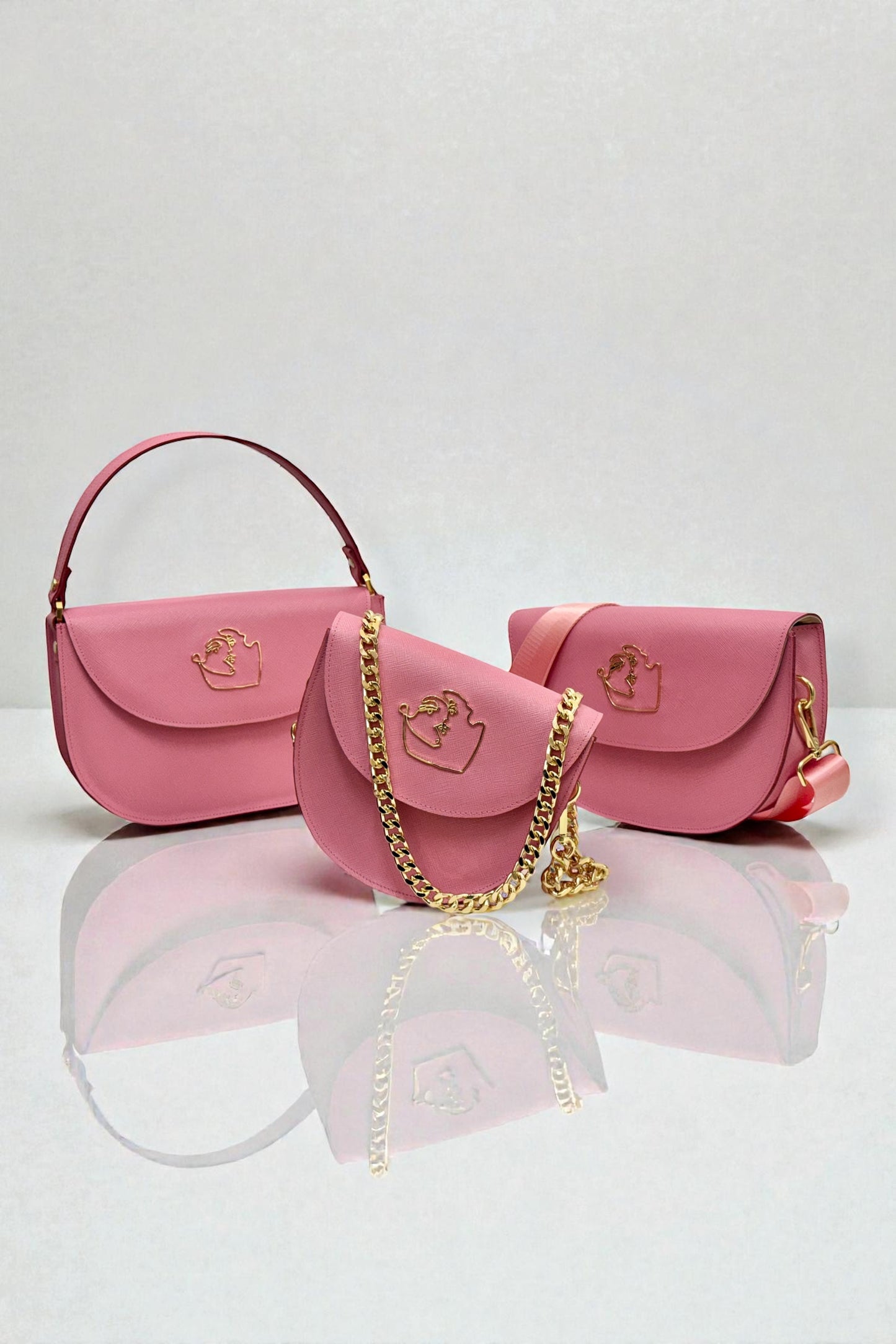 SIENNA BAG - CANDY PINK SAFFIANO LEATHER